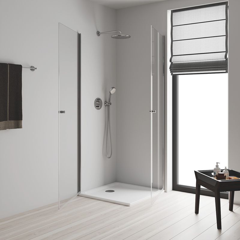 Casa si Gradina - Sanitare - Cazi si cabine de dus - Coloane si seturi de dus - Dus fix Grohe 26663000, 250 mm, 1 bar, 380 mm, 1 pulverizari, 1 functii, 1/2 conexiune instalare, Crom - Infinity.ro