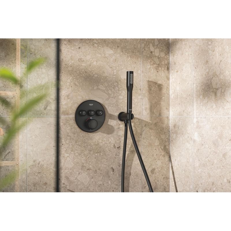 Casa si Gradina - Sanitare - Cazi si cabine de dus - Coloane si seturi de dus - Sistem dus Grohe 348742430, 310 mm, 1.2 bar, 30 mm, 1.5 m, 430 mm, 2 functii palarie dus, 1 functii para dus, Negru - Infinity.ro