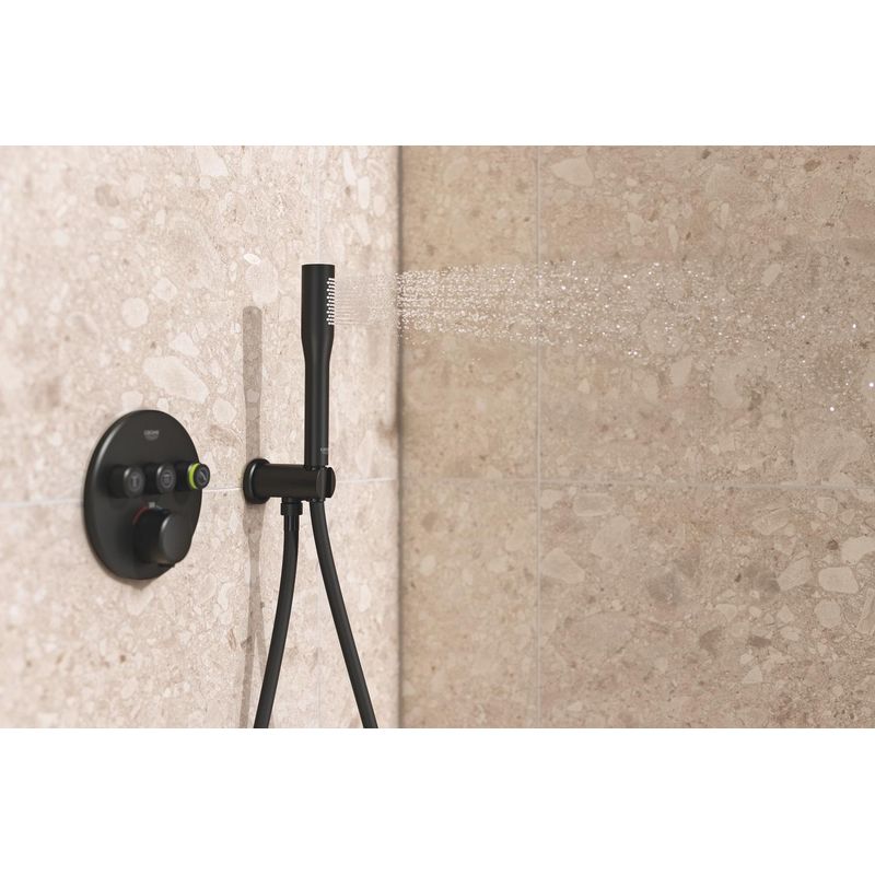 Casa si Gradina - Sanitare - Cazi si cabine de dus - Coloane si seturi de dus - Sistem dus Grohe 348742430, 310 mm, 1.2 bar, 30 mm, 1.5 m, 430 mm, 2 functii palarie dus, 1 functii para dus, Negru - Infinity.ro