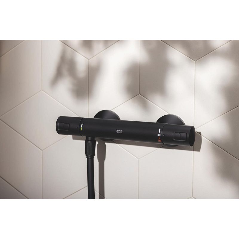 Casa si Gradina - Sanitare - Cazi si cabine de dus - Coloane si seturi de dus - Furtun de dus Grohe 287412432, 1.5 m, 5 bar, 1/2 tip conexiune para dus, 1/2 tip conexiune baterie, Negru - Infinity.ro