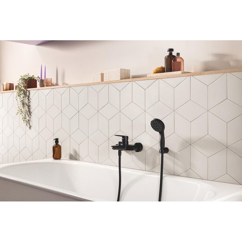 Casa si Gradina - Sanitare - Cazi si cabine de dus - Coloane si seturi de dus - Furtun de dus Grohe 287412432, 1.5 m, 5 bar, 1/2 tip conexiune para dus, 1/2 tip conexiune baterie, Negru - Infinity.ro