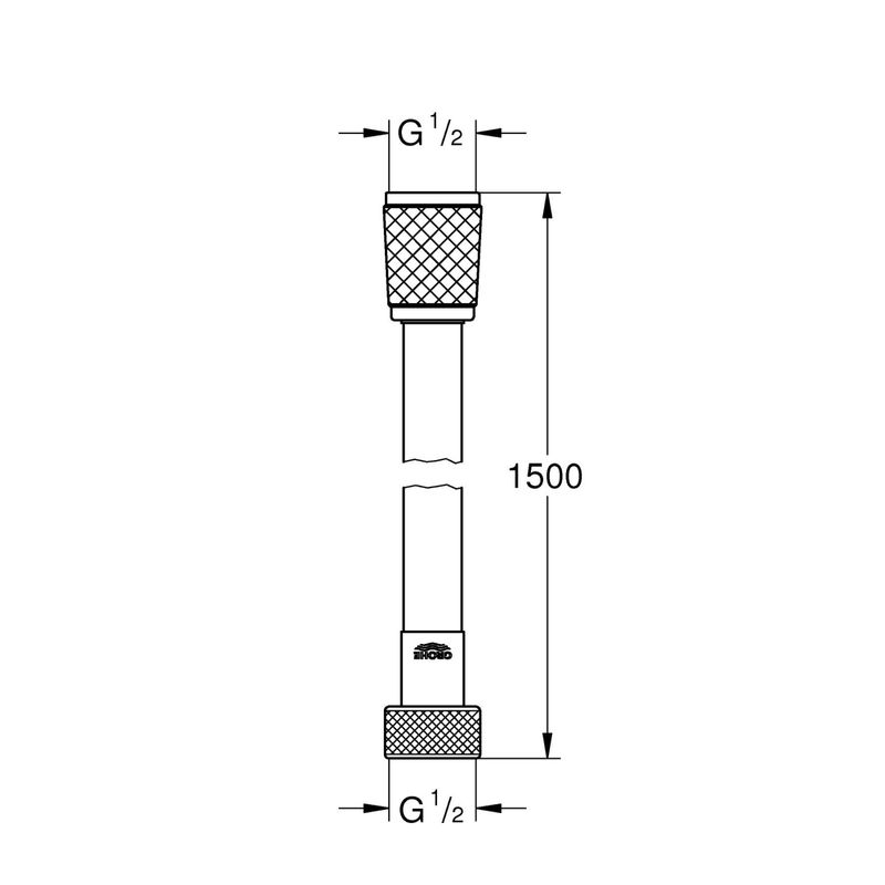 Casa si Gradina - Sanitare - Cazi si cabine de dus - Coloane si seturi de dus - Furtun de dus Grohe 287412432, 1.5 m, 5 bar, 1/2 tip conexiune para dus, 1/2 tip conexiune baterie, Negru - Infinity.ro