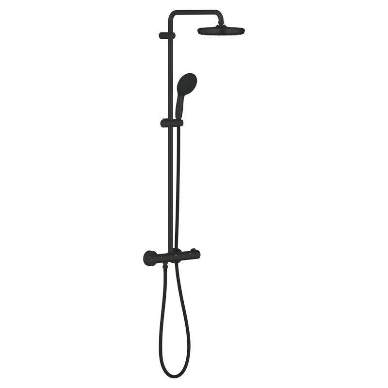 Casa si Gradina - Sanitare - Cazi si cabine de dus - Coloane si seturi de dus - Sistem dus Grohe 268112431, 210 mm, 0.9 bar, 110 mm, 1.75 m, 1132 mm, 412 mm, 1 functii palarie dus, Negru - Infinity.ro