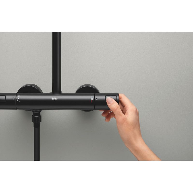 Casa si Gradina - Sanitare - Cazi si cabine de dus - Coloane si seturi de dus - Sistem dus Grohe 269842431, 250 mm, 1 bar, 110 mm, 1.75 m, 1588 mm, 412 mm, 1 functii palarie dus, Negru - Infinity.ro