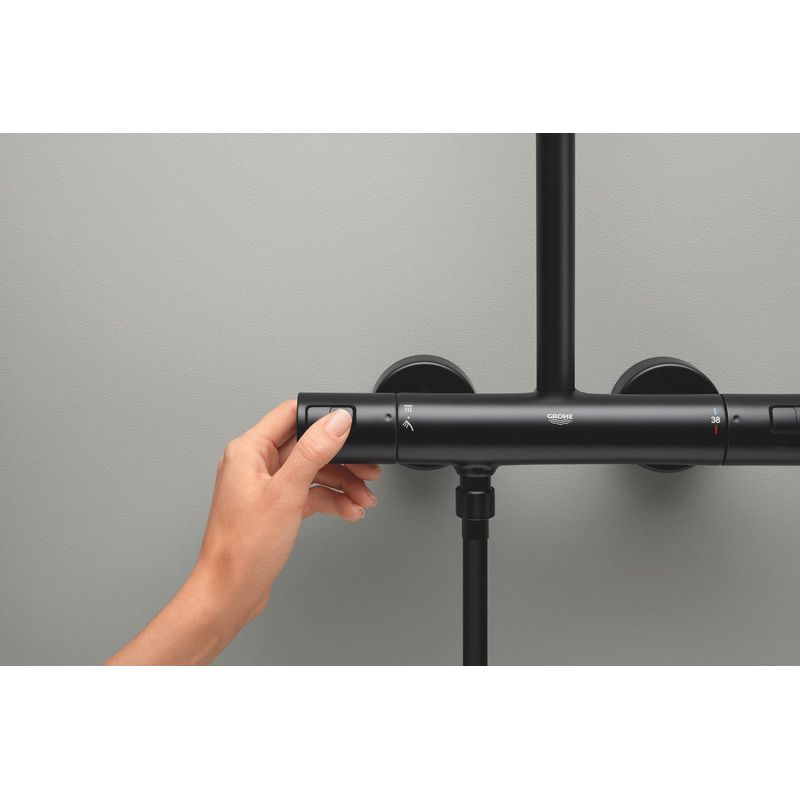 Casa si Gradina - Sanitare - Cazi si cabine de dus - Coloane si seturi de dus - Sistem dus Grohe 269842431, 250 mm, 1 bar, 110 mm, 1.75 m, 1588 mm, 412 mm, 1 functii palarie dus, Negru - Infinity.ro