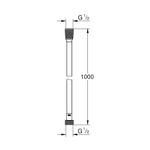 Casa si Gradina - Sanitare - Cazi si cabine de dus - Coloane si seturi de dus - Furtun dus Grohe 26334001, 1 m, 12 bar, 1/2 tip conexiune para dus, 1/2 tip conexiune baterie, furtun antirasucire, Crom - Infinity.ro