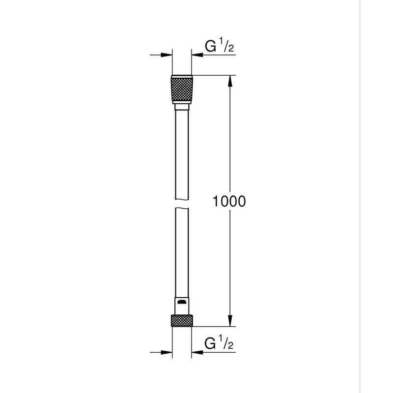Casa si Gradina - Sanitare - Cazi si cabine de dus - Coloane si seturi de dus - Furtun dus Grohe 26334001, 1 m, 12 bar, 1/2 tip conexiune para dus, 1/2 tip conexiune baterie, furtun antirasucire, Crom - Infinity.ro