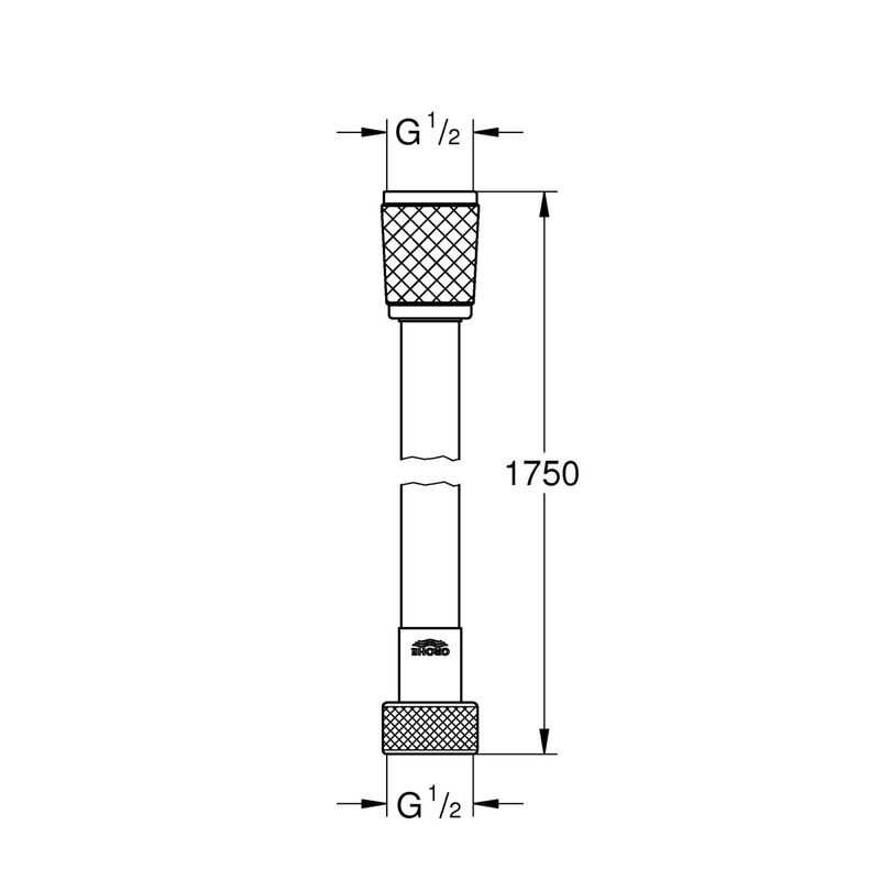 Casa si Gradina - Sanitare - Cazi si cabine de dus - Coloane si seturi de dus - Furtun de dus Grohe 287422432, 1.75 m, 5 bar, 1/2 tip conexiune para dus, 1/2 tip conexiune baterie, Negru - Infinity.ro