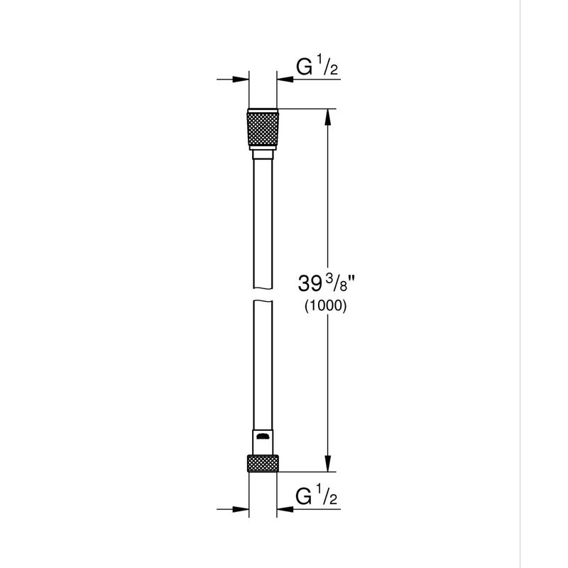 Casa si Gradina - Sanitare - Cazi si cabine de dus - Coloane si seturi de dus - Furtun dus Grohe 26334001, 1 m, 12 bar, 1/2 tip conexiune para dus, 1/2 tip conexiune baterie, furtun antirasucire, Crom - Infinity.ro