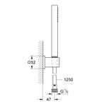 Casa si Gradina - Sanitare - Cazi si cabine de dus - Coloane si seturi de dus - Set para de dus Grohe 27703000, 66 mm, 1.25 m, 216 mm, 1 functii, 1/2 racord, sistem anticalcar, Crom - Infinity.ro