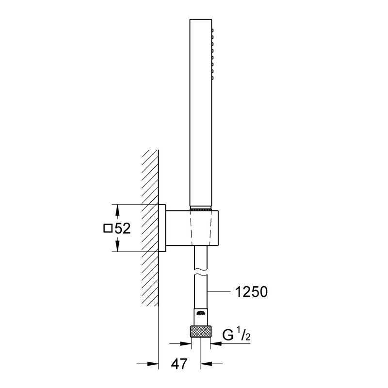 Casa si Gradina - Sanitare - Cazi si cabine de dus - Coloane si seturi de dus - Set para de dus Grohe 27703000, 66 mm, 1.25 m, 216 mm, 1 functii, 1/2 racord, sistem anticalcar, Crom - Infinity.ro