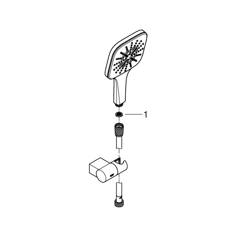 Casa si Gradina - Sanitare - Cazi si cabine de dus - Coloane si seturi de dus - Set para de dus Grohe 26588000, 130 mm, 1.5 m, 233 mm, 3 functii, 1/2 racord, sistem anticalcar, Crom - Infinity.ro
