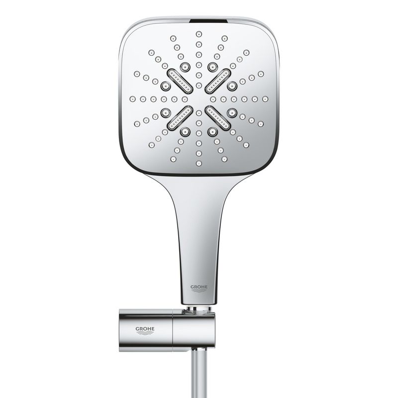 Casa si Gradina - Sanitare - Cazi si cabine de dus - Coloane si seturi de dus - Set para de dus Grohe 26588000, 130 mm, 1.5 m, 233 mm, 3 functii, 1/2 racord, sistem anticalcar, Crom - Infinity.ro
