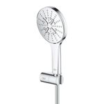 Casa si Gradina - Sanitare - Cazi si cabine de dus - Coloane si seturi de dus - Set para dus Grohe 26580000, 130 mm, 1.5 m, 247 mm, 3 functii, 1/2 racord, sistem anticalcar, suport dus reglabil, Crom - Infinity.ro