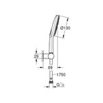 Casa si Gradina - Sanitare - Cazi si cabine de dus - Coloane si seturi de dus - Set para dus Grohe 26580000, 130 mm, 1.5 m, 247 mm, 3 functii, 1/2 racord, sistem anticalcar, suport dus reglabil, Crom - Infinity.ro
