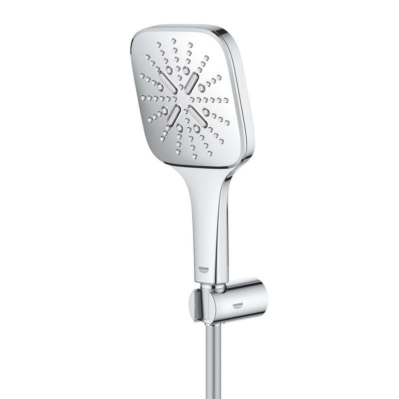Casa si Gradina - Sanitare - Cazi si cabine de dus - Coloane si seturi de dus - Set para dus Grohe 26589000, 130 mm, 1.5 m, 247 mm, 3 functii, 1/2 racord, sistem anticalcar, universal, Crom - Infinity.ro