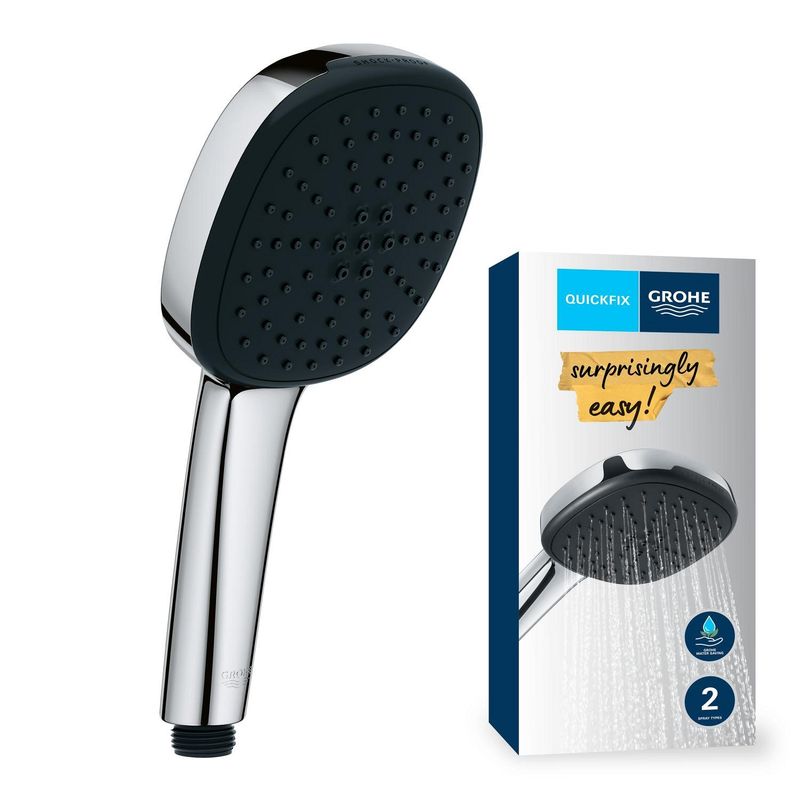 Casa si Gradina - Sanitare - Cazi si cabine de dus - Coloane si seturi de dus - Para de dus Grohe 26397001, 110 mm, 211 mm, 2 functii, 1/2 racord, sistem anticalcar, universal, Crom - Infinity.ro