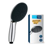 Casa si Gradina - Sanitare - Cazi si cabine de dus - Coloane si seturi de dus - Para de dus Grohe 26031001, 110 mm, 211 mm, 3 functii, 1/2 racord, sistem anticalcar, universal, Crom - Infinity.ro
