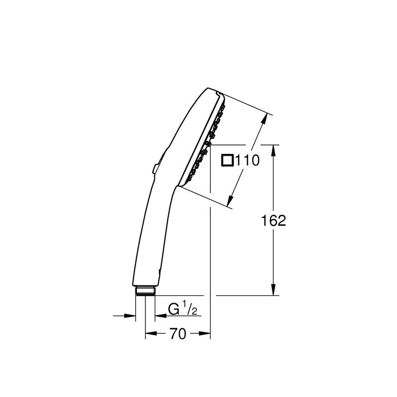 Casa si Gradina - Sanitare - Cazi si cabine de dus - Coloane si seturi de dus - Para de dus Grohe 26397001, 110 mm, 211 mm, 2 functii, 1/2 racord, sistem anticalcar, universal, Crom - Infinity.ro