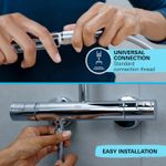 Casa si Gradina - Sanitare - Cazi si cabine de dus - Coloane si seturi de dus - Para de dus Grohe 26031001, 110 mm, 211 mm, 3 functii, 1/2 racord, sistem anticalcar, universal, Crom - Infinity.ro