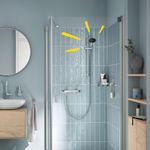 Casa si Gradina - Sanitare - Cazi si cabine de dus - Coloane si seturi de dus - Para de dus Grohe 26031001, 110 mm, 211 mm, 3 functii, 1/2 racord, sistem anticalcar, universal, Crom - Infinity.ro