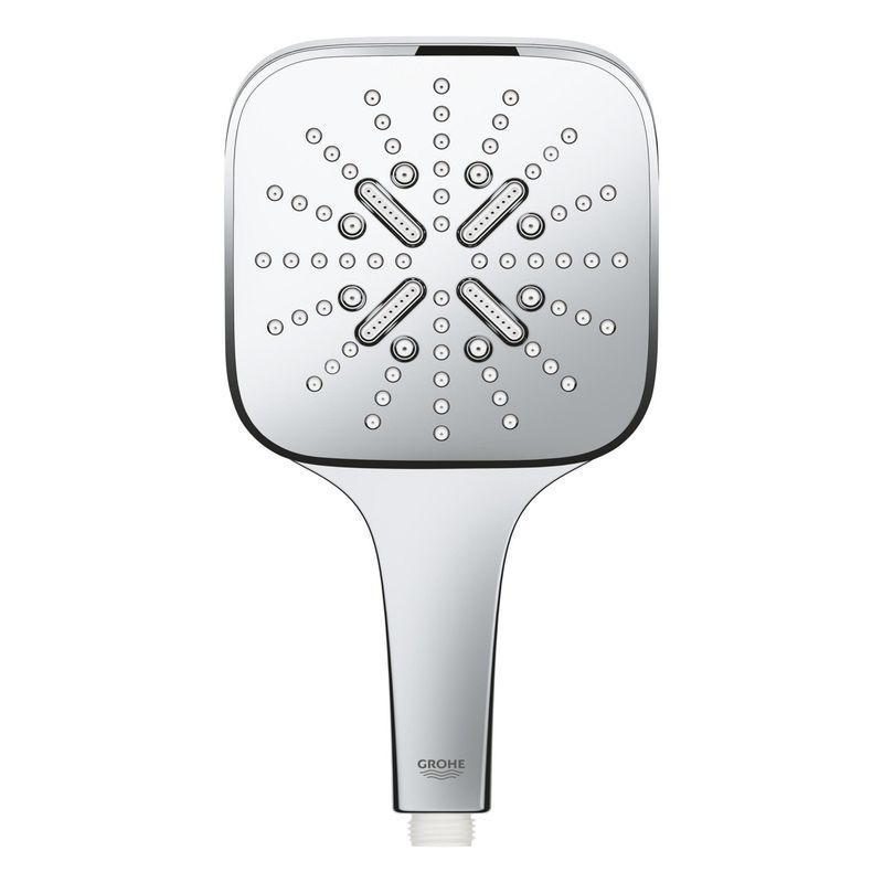 Casa si Gradina - Sanitare - Cazi si cabine de dus - Coloane si seturi de dus - Para de dus Grohe 26552000, 130 mm, 247 mm, 3 functii, 1/2 racord, sistem anticalcar, universal, Crom - Infinity.ro
