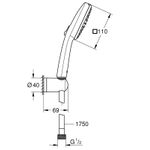Casa si Gradina - Sanitare - Cazi si cabine de dus - Coloane si seturi de dus - Para de dus Grohe 26399001, 110 mm, 1.75 m, 211 mm, 2 functii, 1/2 racord, sistem anticalcar, universal, Crom - Infinity.ro