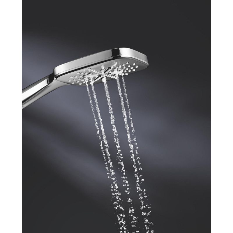 Casa si Gradina - Sanitare - Cazi si cabine de dus - Coloane si seturi de dus - Para de dus Grohe 26552000, 130 mm, 247 mm, 3 functii, 1/2 racord, sistem anticalcar, universal, Crom - Infinity.ro