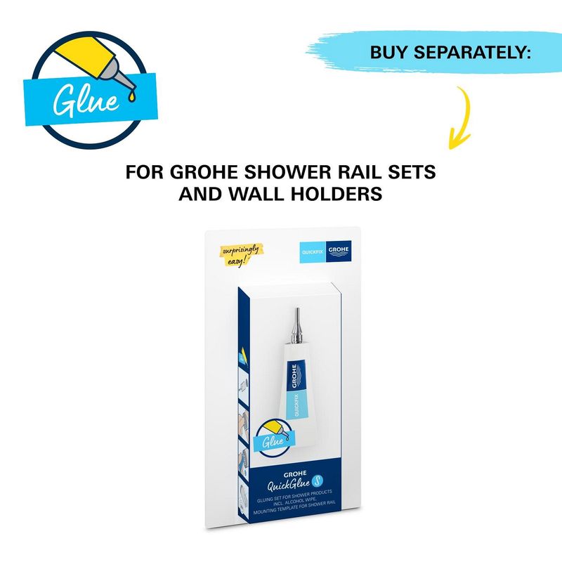 Casa si Gradina - Sanitare - Cazi si cabine de dus - Coloane si seturi de dus - Para de dus Grohe 26399001, 110 mm, 1.75 m, 211 mm, 2 functii, 1/2 racord, sistem anticalcar, universal, Crom - Infinity.ro