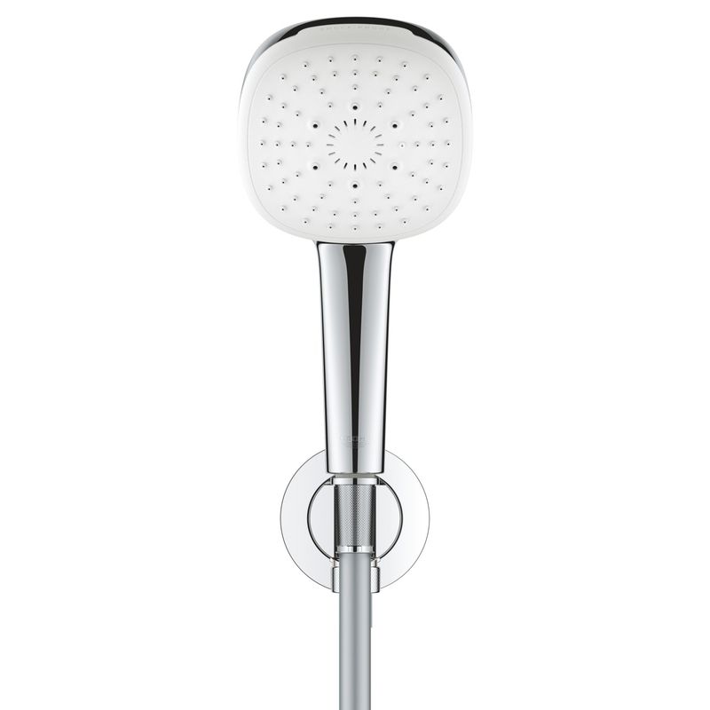 Casa si Gradina - Sanitare - Cazi si cabine de dus - Coloane si seturi de dus - Para de dus Grohe 26910003, 110 mm, 1.5 m, 221 mm, 3 functii, 1/2 racord, sistem anticalcar, universal, Crom - Infinity.ro