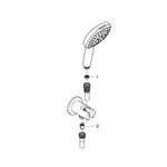 Casa si Gradina - Sanitare - Cazi si cabine de dus - Coloane si seturi de dus - Para de dus Grohe 26910003, 110 mm, 1.5 m, 221 mm, 3 functii, 1/2 racord, sistem anticalcar, universal, Crom - Infinity.ro