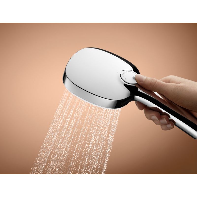 Casa si Gradina - Sanitare - Cazi si cabine de dus - Coloane si seturi de dus - Para de dus Grohe 26910003, 110 mm, 1.5 m, 221 mm, 3 functii, 1/2 racord, sistem anticalcar, universal, Crom - Infinity.ro