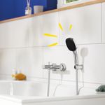 Casa si Gradina - Sanitare - Cazi si cabine de dus - Coloane si seturi de dus - Para de dus Grohe 26176001, 110 mm, 1.75 m, 221 mm, 3 functii, 1/2 racord, sistem anticalcar, universal, Crom - Infinity.ro