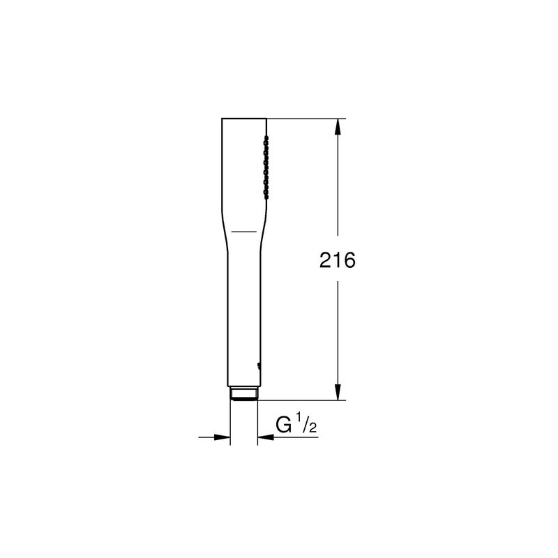 Casa si Gradina - Sanitare - Cazi si cabine de dus - Coloane si seturi de dus - Para de dus Grohe 27400000, 66 mm, 207 mm, 1 functii, 1/2 racord, sistem anticalcar, universal, Crom - Infinity.ro