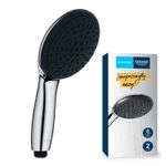 Casa si Gradina - Sanitare - Cazi si cabine de dus - Coloane si seturi de dus - Para de dus Grohe 27946001, 110 mm, 221 mm, 2 functii, 1/2 racord, sistem anticalcar, universal, Crom - Infinity.ro