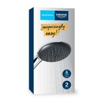 Casa si Gradina - Sanitare - Cazi si cabine de dus - Coloane si seturi de dus - Para de dus Grohe 27946001, 110 mm, 221 mm, 2 functii, 1/2 racord, sistem anticalcar, universal, Crom - Infinity.ro
