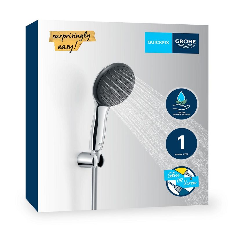 Casa si Gradina - Sanitare - Cazi si cabine de dus - Coloane si seturi de dus - Para de dus Grohe 27944001, 110 mm, 1.75 m, 211 mm, 1 functii, 1/2 racord, sistem anticalcar, universal, Crom - Infinity.ro