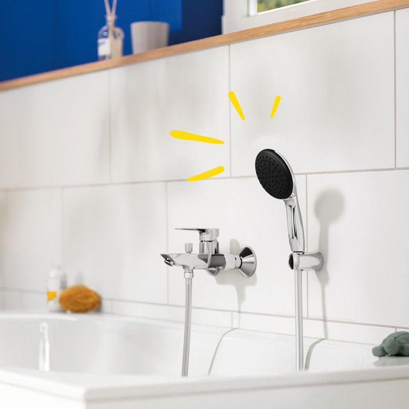 Casa si Gradina - Sanitare - Cazi si cabine de dus - Coloane si seturi de dus - Para de dus Grohe 27944001, 110 mm, 1.75 m, 211 mm, 1 functii, 1/2 racord, sistem anticalcar, universal, Crom - Infinity.ro