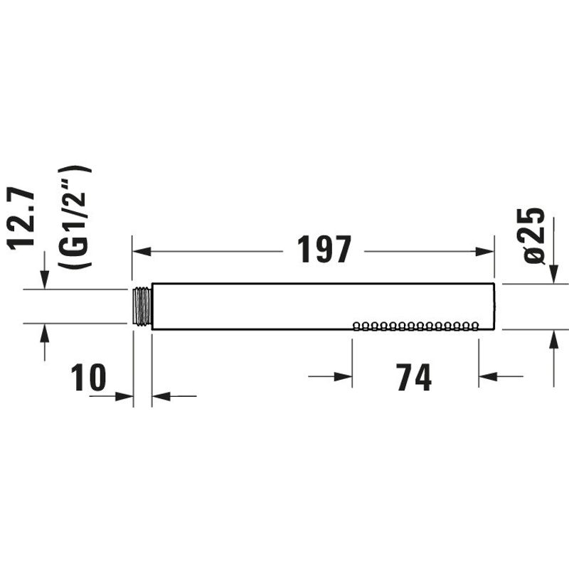 Casa si Gradina - Sanitare - Cazi si cabine de dus - Coloane si seturi de dus - Para dus Duravit UV0640001010, 25 mm, 197 mm, 1 functii, 1/2 racord, sistem anticalcar, universal, Crom - Infinity.ro