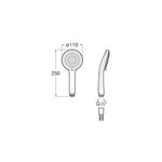 Casa si Gradina - Sanitare - Cazi si cabine de dus - Coloane si seturi de dus - Para de dus Roca A5BG109B00, 110 mm, 250 mm, 3 functii, 1/2 racord, sistem anticalcar, universal, Alb - Infinity.ro