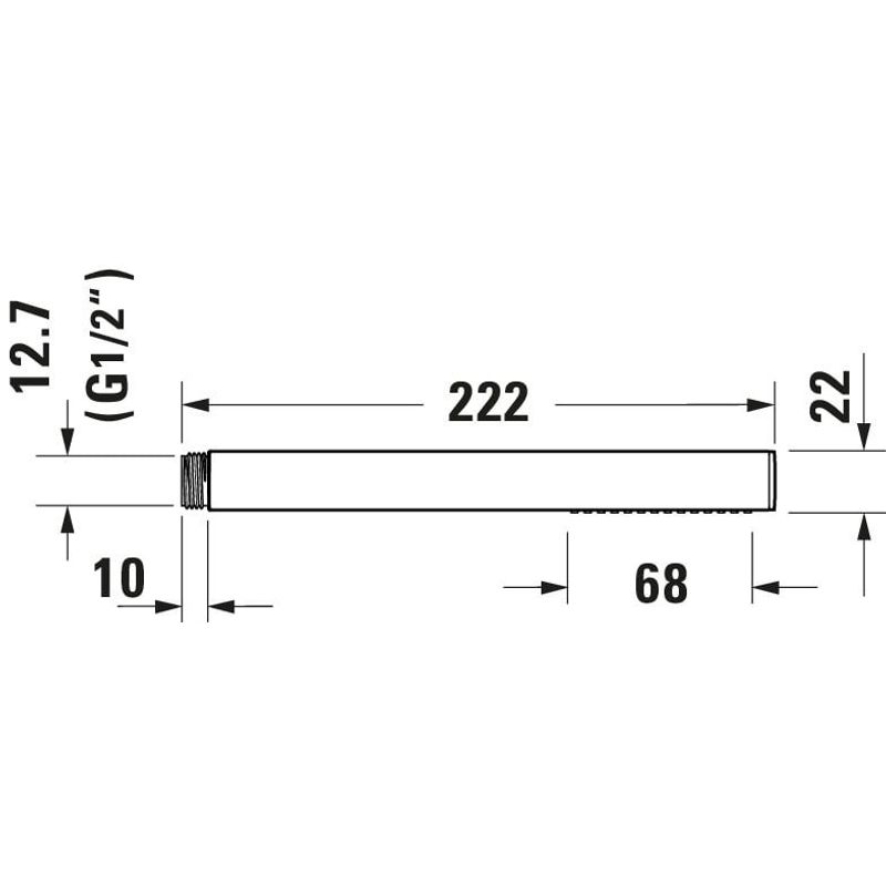 Casa si Gradina - Sanitare - Cazi si cabine de dus - Coloane si seturi de dus - Para dus Duravit UV0640002010, 22 mm, 222 mm, 1 functii, 1/2 racord, sistem anticalcar, universal, Crom - Infinity.ro