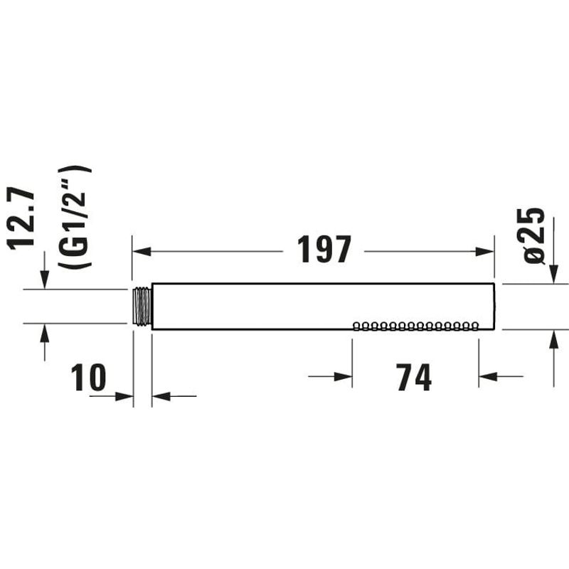 Casa si Gradina - Sanitare - Cazi si cabine de dus - Coloane si seturi de dus - Para dus Duravit UV0640001046, 25 mm, 197 mm, 1 functii, 1/2 racord, sistem anticalcar, universal, Negru - Infinity.ro
