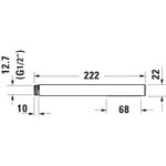 Casa si Gradina - Sanitare - Cazi si cabine de dus - Coloane si seturi de dus - Para dus Duravit UV0642002010, 22 mm, 222 mm, 1 functii, 1/2 racord, sistem anticalcar, universal, Crom - Infinity.ro