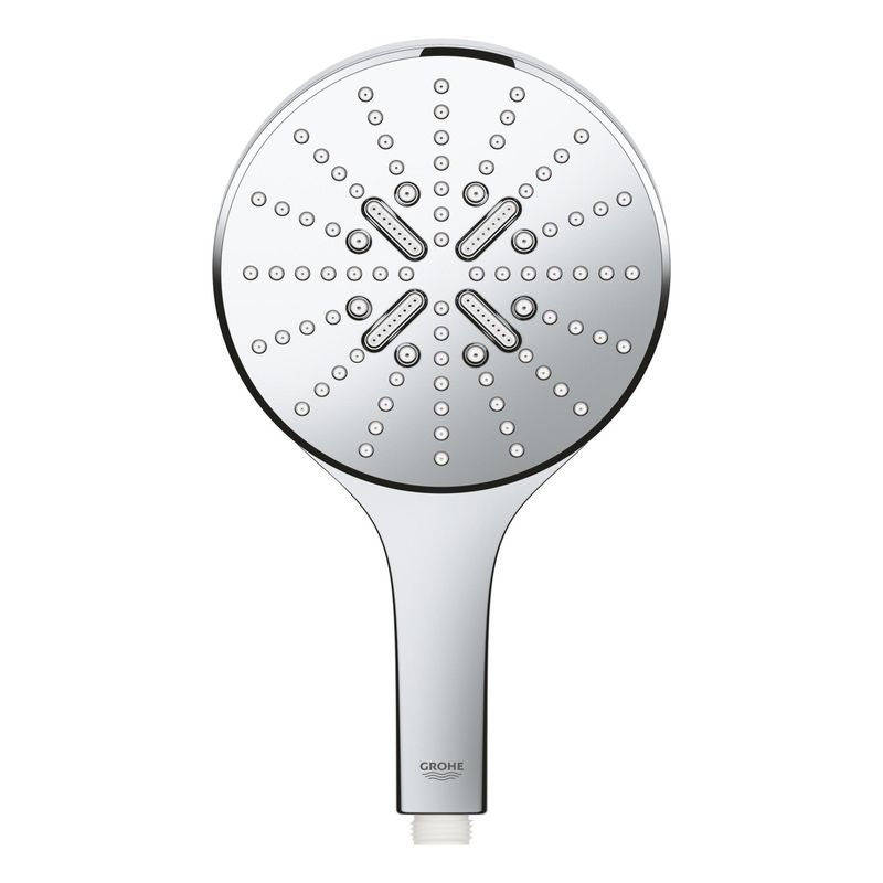 Casa si Gradina - Sanitare - Cazi si cabine de dus - Coloane si seturi de dus - Para dus Grohe 26590000, 150 mm, 263 mm, 3 functii, 1/2 racord, sistem anticalcar, universal, abs, Crom - Infinity.ro