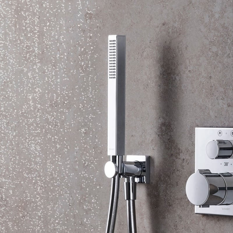 Casa si Gradina - Sanitare - Cazi si cabine de dus - Coloane si seturi de dus - Para dus Duravit UV0642002010, 22 mm, 222 mm, 1 functii, 1/2 racord, sistem anticalcar, universal, Crom - Infinity.ro