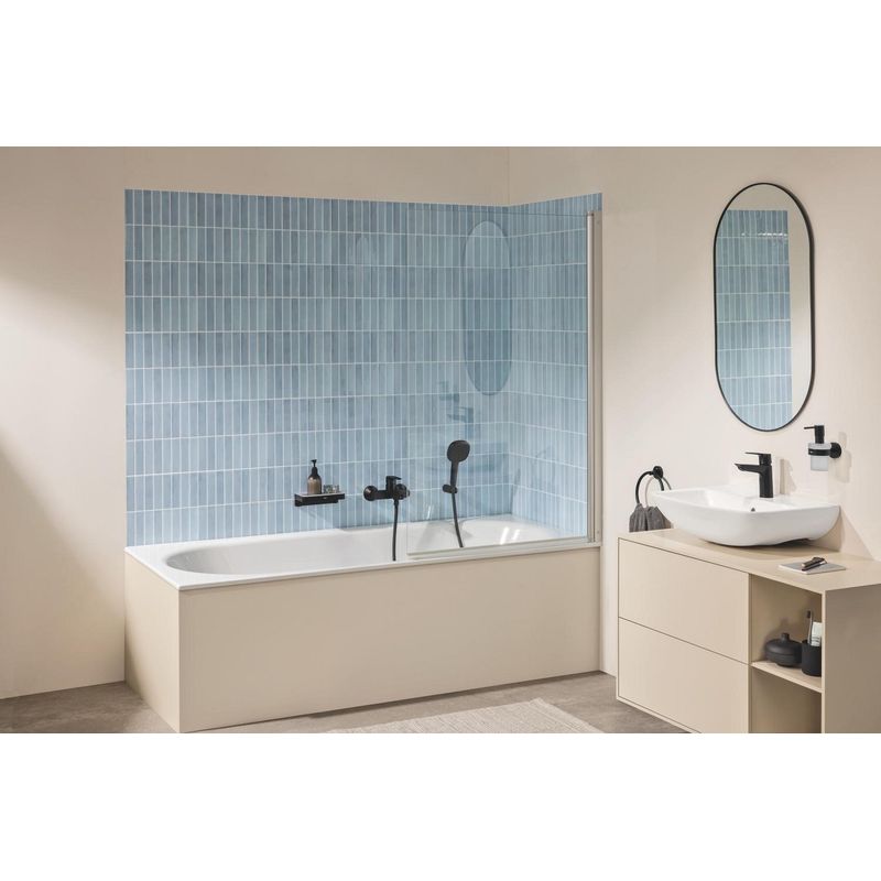 Casa si Gradina - Sanitare - Cazi si cabine de dus - Coloane si seturi de dus - Para dus Grohe 260922431, 110 mm, 7.4 l/min, 240 mm, 3 functii, 1/2 racord, sistem anticalcar, Negru - Infinity.ro