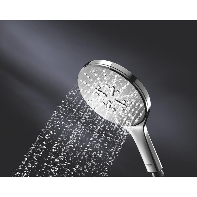 Casa si Gradina - Sanitare - Cazi si cabine de dus - Coloane si seturi de dus - Para dus Grohe 26590000, 150 mm, 263 mm, 3 functii, 1/2 racord, sistem anticalcar, universal, abs, Crom - Infinity.ro
