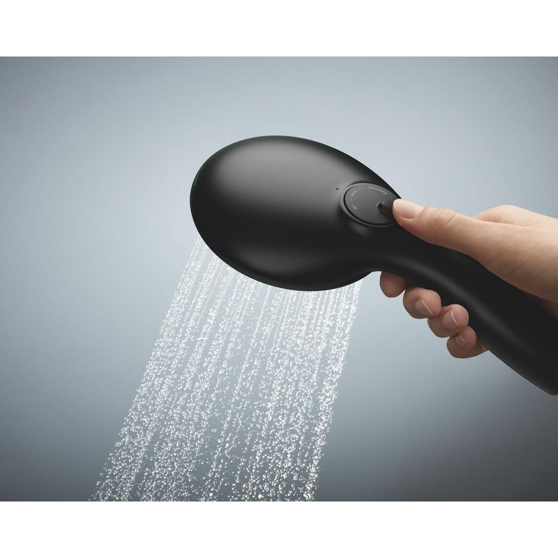 Casa si Gradina - Sanitare - Cazi si cabine de dus - Coloane si seturi de dus - Para dus Grohe 260312431, 110 mm, 7.4 l/min, 240 mm, 3 functii, 1/2 racord, sistem anticalcar, Negru - Infinity.ro