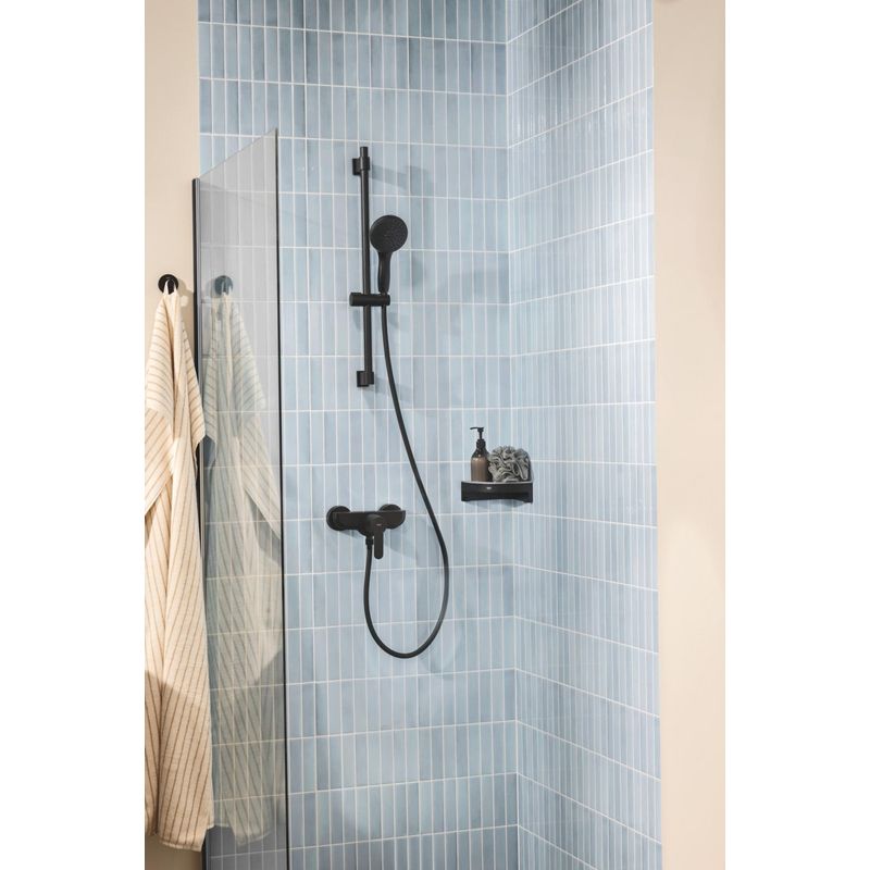 Casa si Gradina - Sanitare - Cazi si cabine de dus - Coloane si seturi de dus - Para dus Grohe 260312431, 110 mm, 7.4 l/min, 240 mm, 3 functii, 1/2 racord, sistem anticalcar, Negru - Infinity.ro