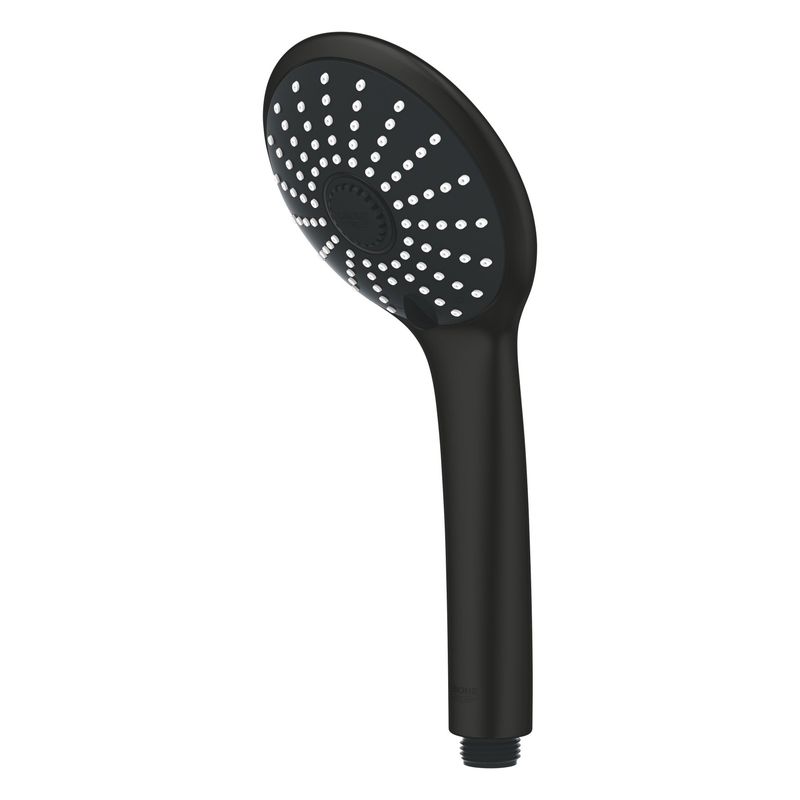 Casa si Gradina - Sanitare - Cazi si cabine de dus - Coloane si seturi de dus - Para dus Grohe 273192430, 110 mm, 16.6 l/min, 238 mm, 3 functii, 1/2 racord, sistem anticalcar, Negru - Infinity.ro